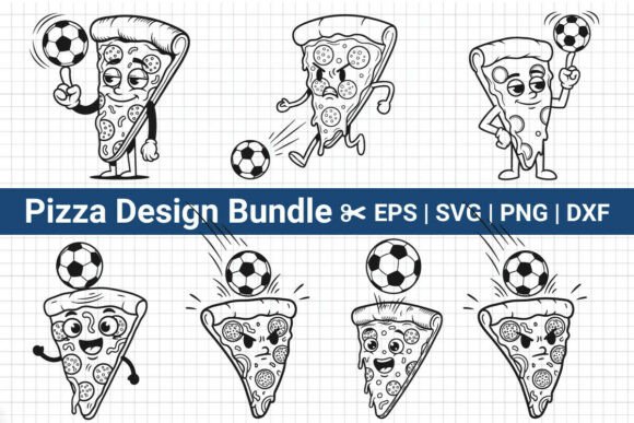 Graphics Freebies: Funny Soccer Pizza SVG Bundle