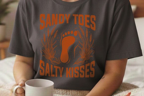 Sandy Toes Salty Kisses Summer Tee Svg Graphics Freebies