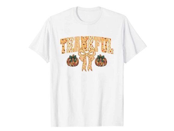 Thankful Pumpkin Bow Fall T-Shirt Graphics Freebies